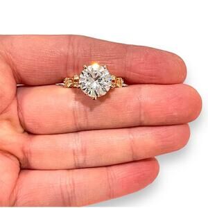 Rose Gold Plated 9 Carat Wedding Engagement Ring Size 7.5